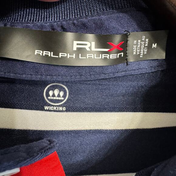 Ralph Lauren RLX Men's USA 2018 Ryder Cup Striped Wicking Golf Polo Shirt M - Picture 8 of 11